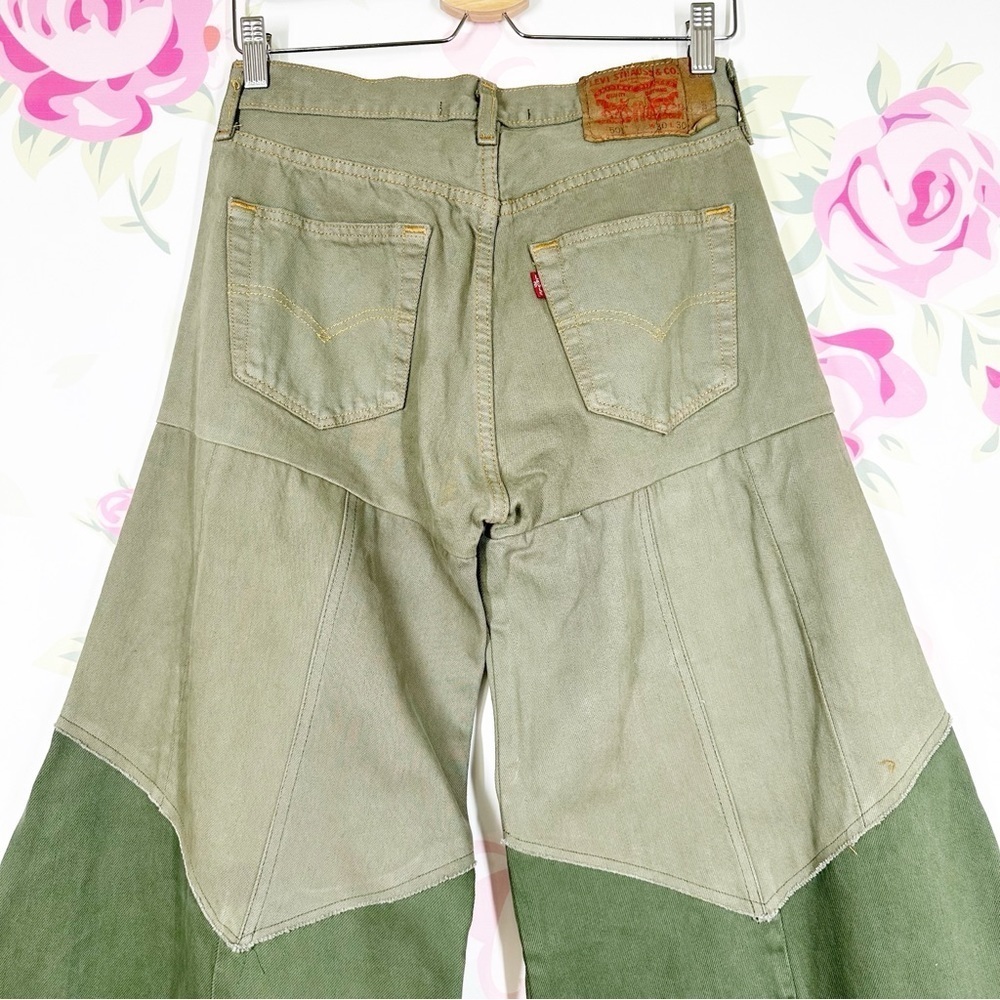 NEW Free People x Tricia Fix Reworked Denim Bell Wide Leg Flare Jeans XS - Picture 14 of 15